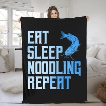 Discover Flathead Fish Eat Sleep Noodling Repeat Catfish Fleece Blankets