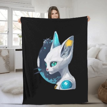 Discover Alien kitten Fleece Blankets