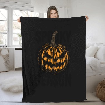 Discover Halloween Jack O Lantern Spooky Season Fleece Blankets