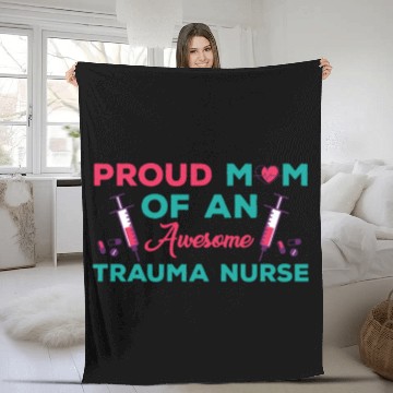 Discover Proud Trauma Nurse Mom Outfit Fleece Blankets