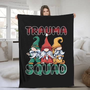 Discover Trauma Squad Gnomes Emergency Nursing Fleece Blankets