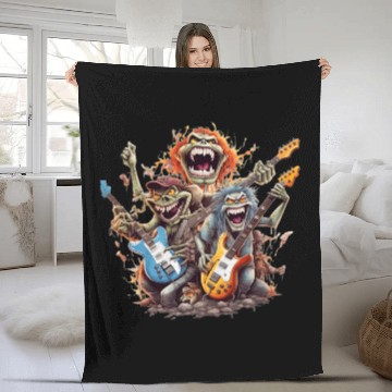 Discover Monsters of Rock and Roll for Music enthusiasts Fleece Blankets