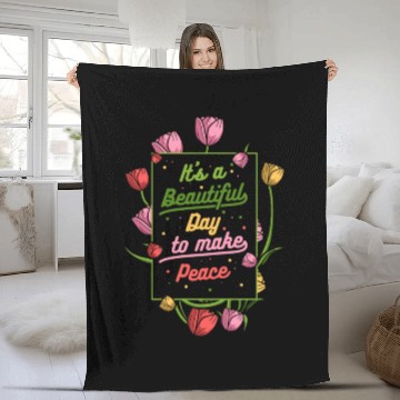 Discover Tulip Gardening Tulips Fleece Blankets