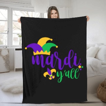 Discover Mardi Gras Y all Fleece Blankets