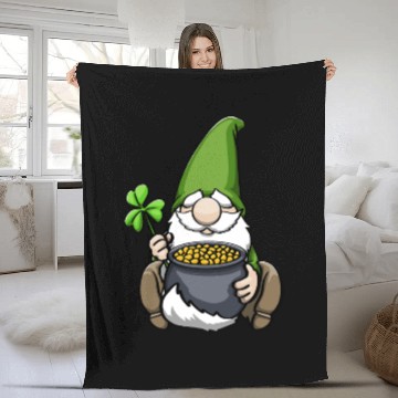 Discover Pot of Gold Gnome Fleece Blankets