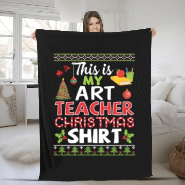 Discover Flower Noel Tree Bell Books This Is My Art Teacher Fleece Blankets