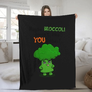 Discover Maybe Broccoli Doesnt Like You Either Funny Kawaii Fleece Blankets