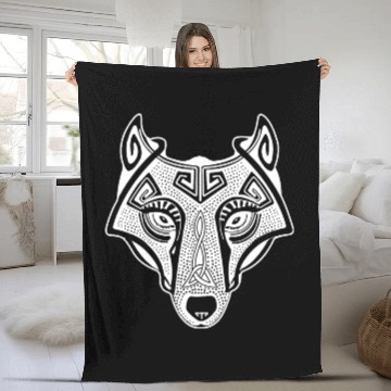 Discover Viking wolf white Fenrir valhalla Fleece Blankets