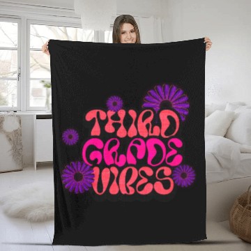 Discover Fourth Grade Vibes for School Guys Neon Colors Fleece Blankets