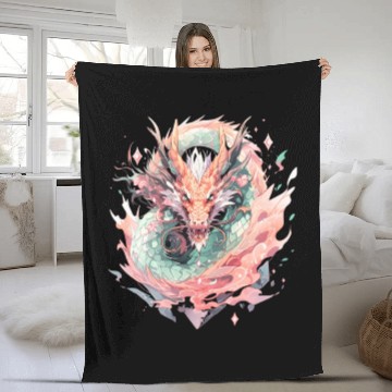 Discover Adorable Crystal Chinese Dragon Fleece Blankets