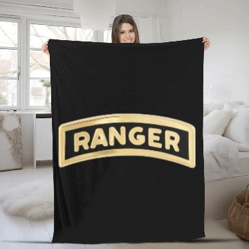 Discover us army ranger tab enameled Fleece Blankets