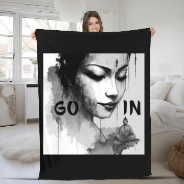 Discover Go in, Zen Buddha Fleece Blankets