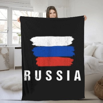 Discover Painted Russia Flag Russian Flag Fan Fleece Blankets
