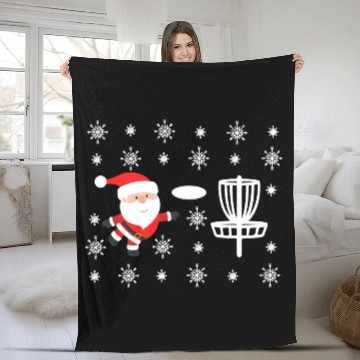 Discover Santa Claus Playing Disc Golf Ugly Christmas T Shi Fleece Blankets