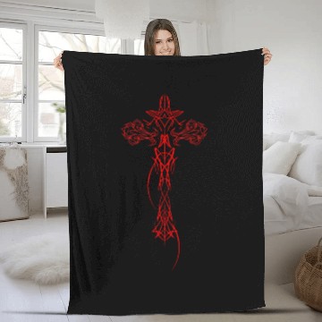 Discover Cyber Crucifix Awesome Cybersigilism For Geometric Fleece Blankets