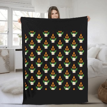Discover natural flower pattern Fleece Blankets