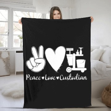 Discover Tie Dye Peace Love Custodian Appreciation backsupp Fleece Blankets