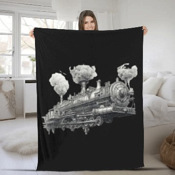 Discover Sky train Fleece Blankets