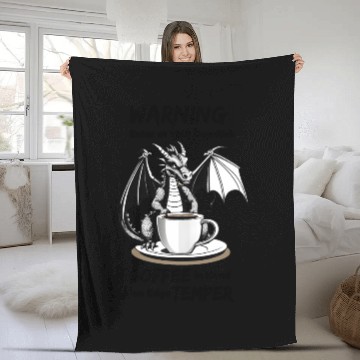 Discover Angry Dragon Coffee Phrase Fleece Blankets
