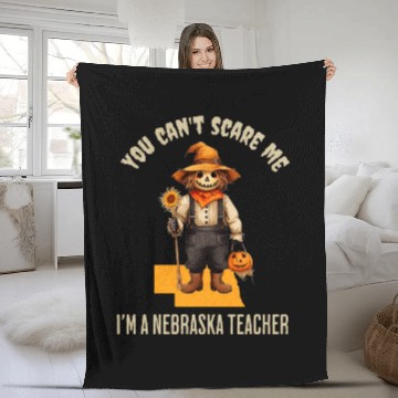 Discover I’m a Nebraska Teacher Halloween Fall Autumn Fleece Blankets