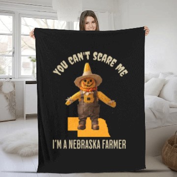 Discover I’m a Nebraska Farmer Halloween Fall Autumn Fleece Blankets