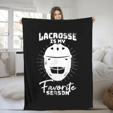 Discover Lacrosse Player Saying Fleece Blankets