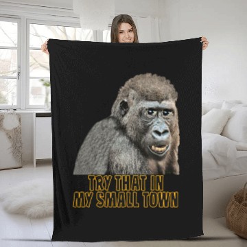 Discover Small Town Ape Fleece Blankets