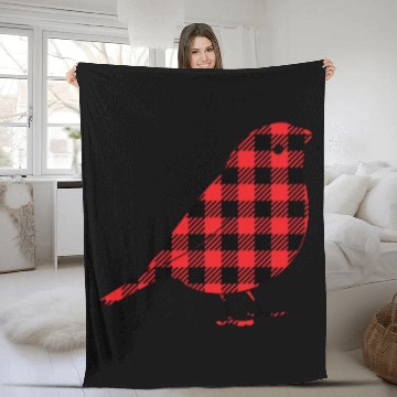 Discover Bird Buffalo Plaid Fleece Blankets