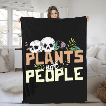 Discover Plants Not People Skulls And Wildflowers Funny Fleece Blankets
