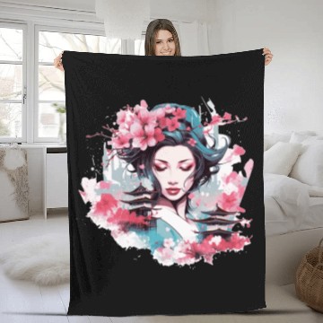 Discover Geisha of Japan Fleece Blankets