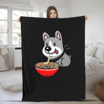 Discover Life Is Great With Ramen Noodles Fleece Blankets