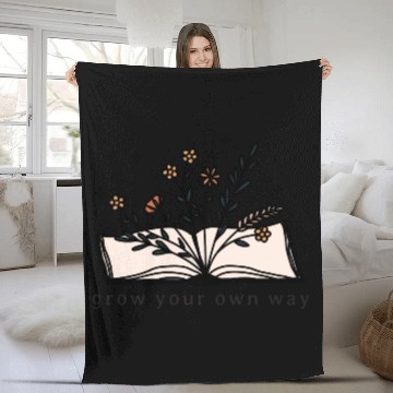 Discover Grow Your Own Way Wild Flower Book Lover Fleece Blankets