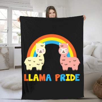 Discover Llama Pride Alpaca Gay Fun Sweet Rainbow Fleece Blankets