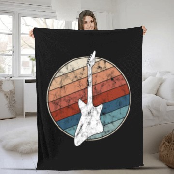 Discover Electric Guitar in Retro Style Fleece Blankets