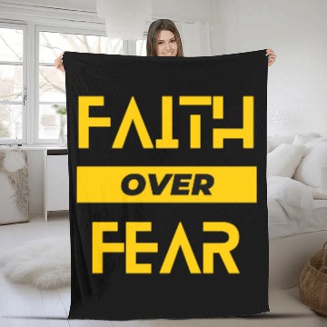 Discover FAITH OVER FEAR Fleece Blankets