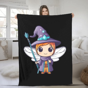 Discover Wizard Dragonfly Fleece Blankets