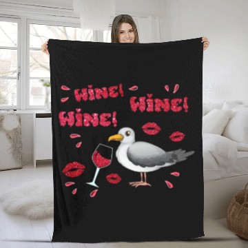 Discover Wine Seagull Bird Lover Shorebird Seagulls Fleece Blankets
