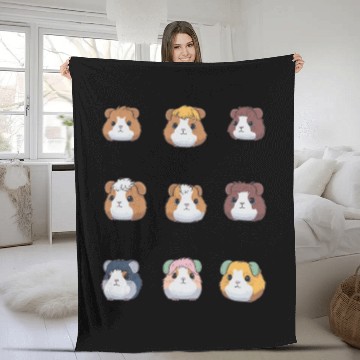 Discover Cute Kawaii Korean Guinea Pig Pastel Stickers Pack Fleece Blankets