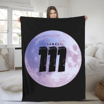 Discover Purple Moon Angel Numbers 111 Fleece Blankets