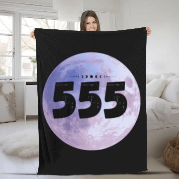 Discover Purple Moon Angel Numbers 555 Fleece Blankets