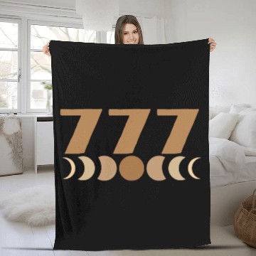 Discover Moon Cycle Brown Angel Numbers 777 Fleece Blankets