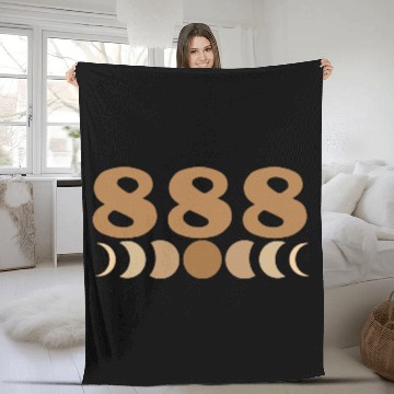 Discover Moon Cycle Brown Angel Numbers 888 Fleece Blankets