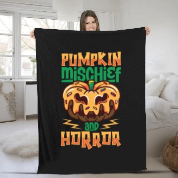 Discover Scary Pumpkin Halloween Costume Autumn Fall Gift Fleece Blankets