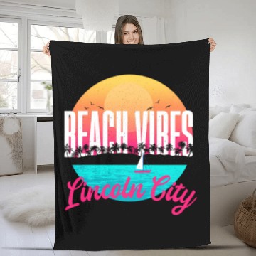 Discover Beachs Lincoln City Summer Oregon Tropical Beach Fleece Blankets