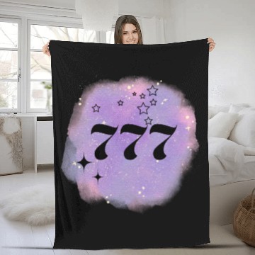 Discover Angel Number 777 Numerology Purple Fleece Blankets