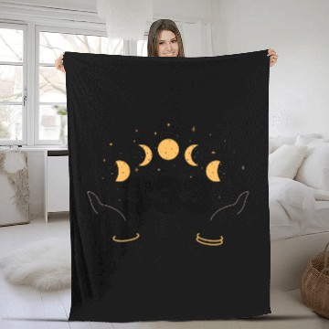 Discover Angel Numbers 333 Moon Cycle Hands Fleece Blankets