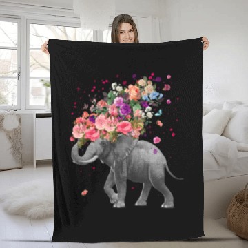 Discover Elephant Splash Fleece Blankets