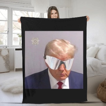 Discover Trump Mugshot with YZY Shades Fleece Blankets