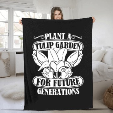 Discover Tulip Gardening Tulips Fleece Blankets