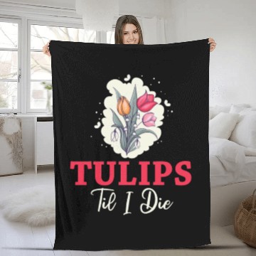 Discover Tulip Gardening Tulips Fleece Blankets